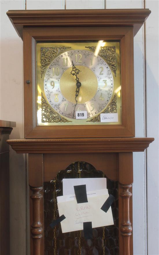 Oak longcase clock(-)